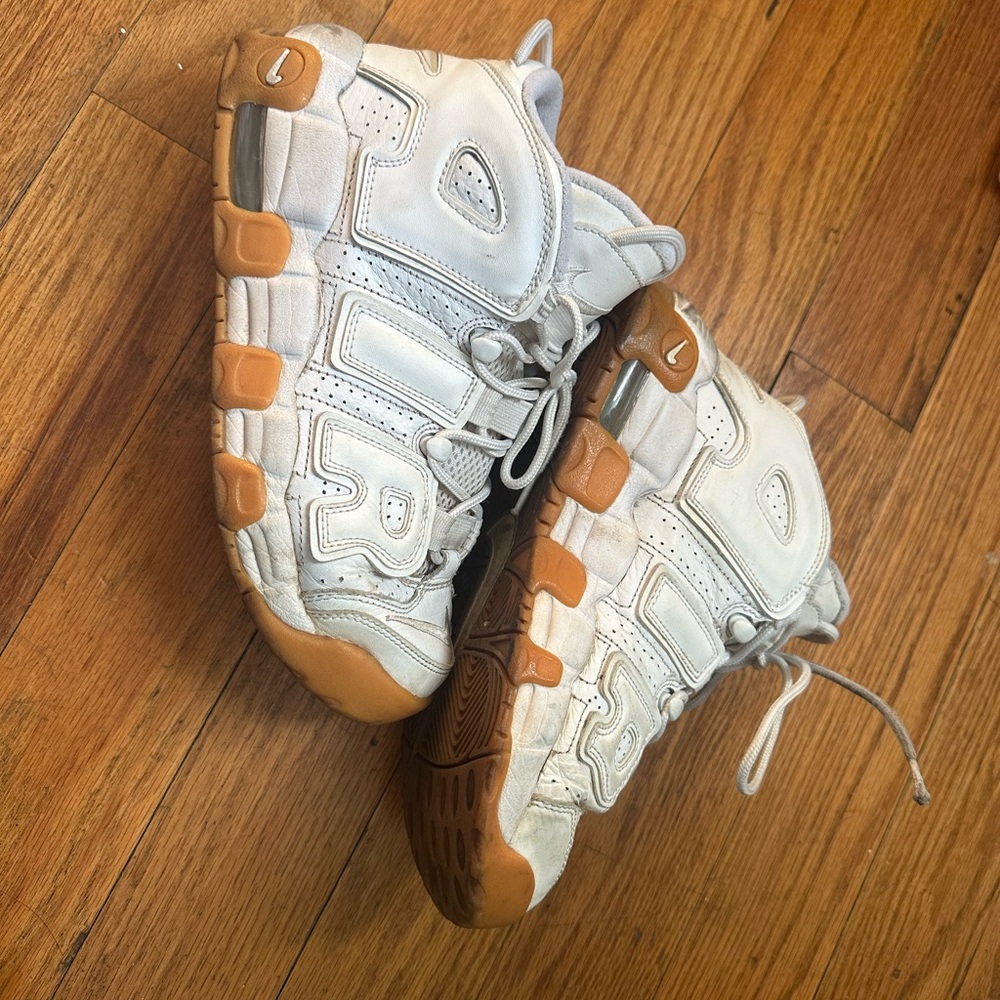 White Nike Air Uptempo Sneakers